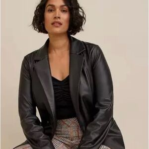 Torrid Black Blazer Style Jacket with Notched Lapels